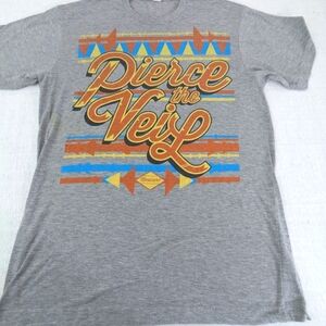 Pierce the Veil Mexicore Band Tee -Grey With Southwest Style Graphics Medium